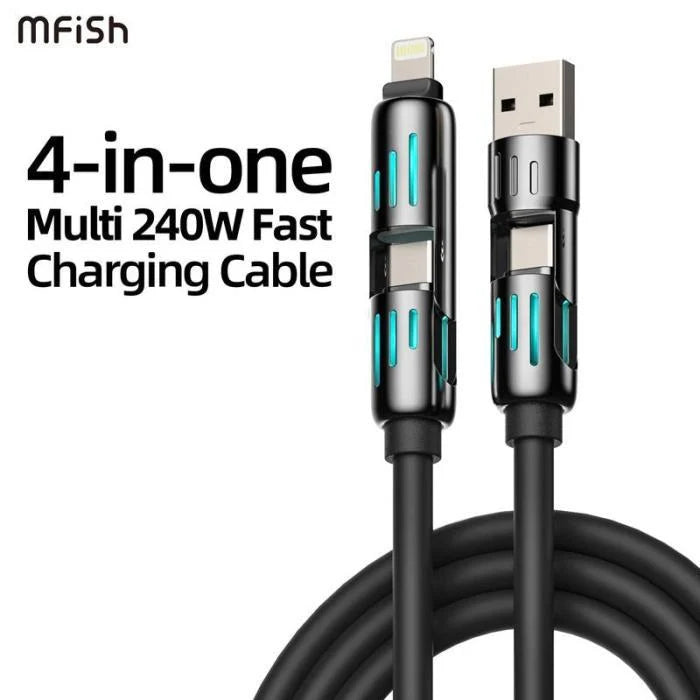 The&nbsp;4-in-1 Multi USB Charging Cable offers fast, reliable charging for multiple devices at once—perfect for travel, home, office, or on-the-go use